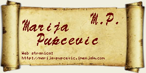 Marija Pupčević vizit kartica
